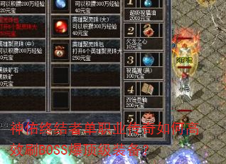 �����ս��ߵ�ְҵ������θ�ЧˢBOSS������װ����