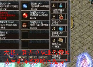 大叔,新开单职业传奇网站后能解答攻略问题吗? 大叔,新开单职业传奇网站后能解答攻略问题吗?