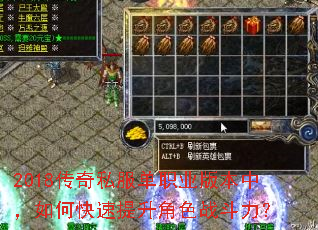 2018传奇私服单职业版本中,如何快速提升角色战斗力? 2018传奇私服单职业版本中,如何快速提升角色战斗力?